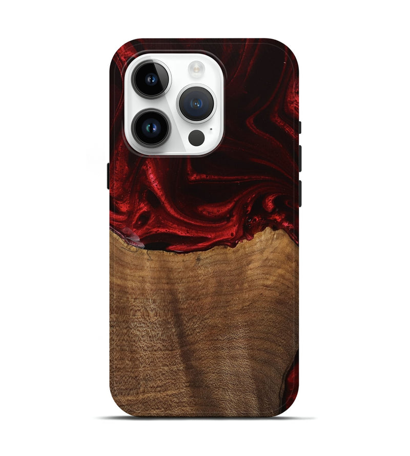 iPhone 15 Pro Wood Live Edge Phone Case - Bart (Red, 746033)