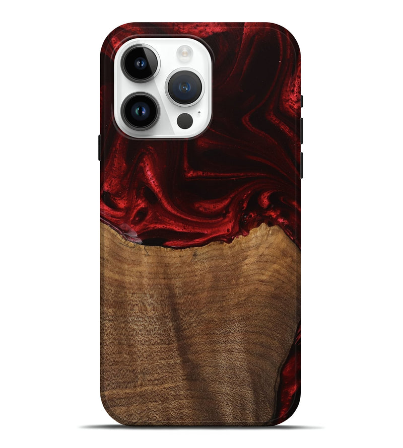 iPhone 15 Pro Max Wood Live Edge Phone Case - Bart (Red, 746033)