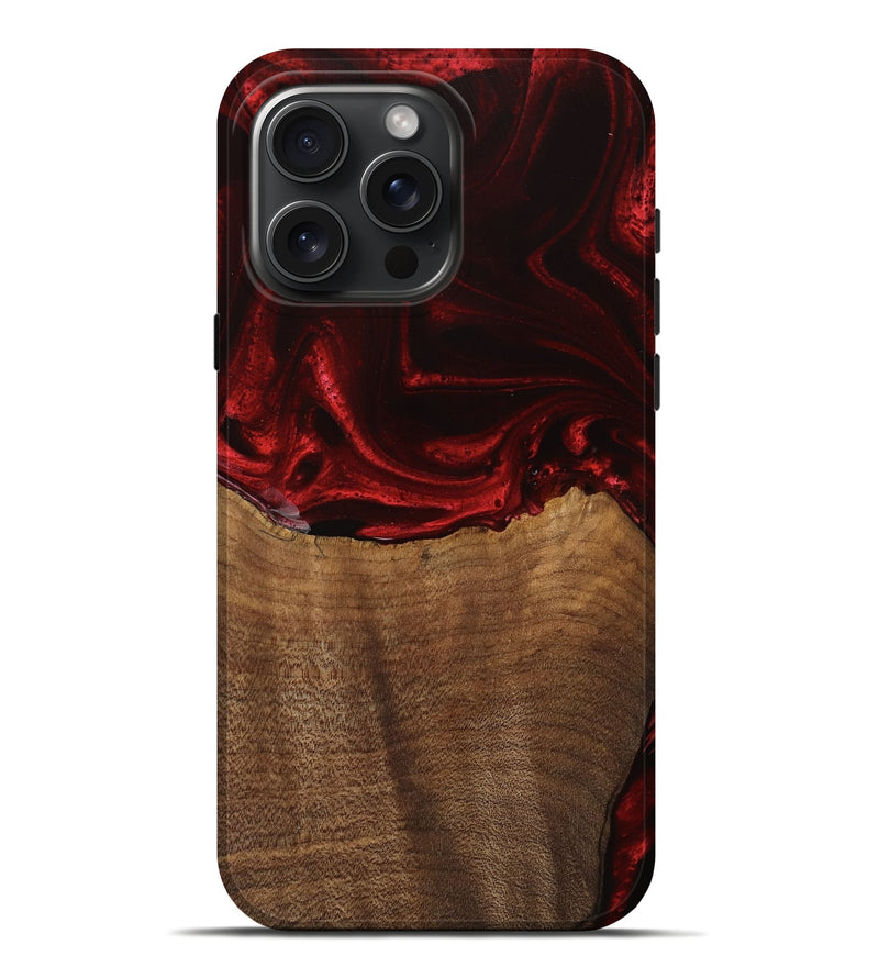 iPhone 16 Pro Max Wood Live Edge Phone Case - Bart (Red, 746033)