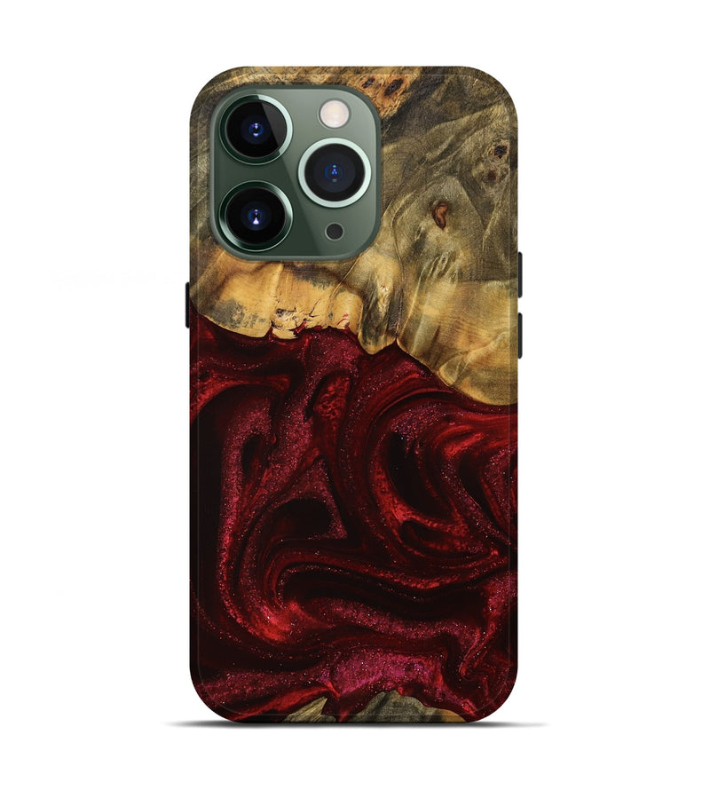 iPhone 13 Pro Wood Live Edge Phone Case - Ethelyn (Red, 746034)