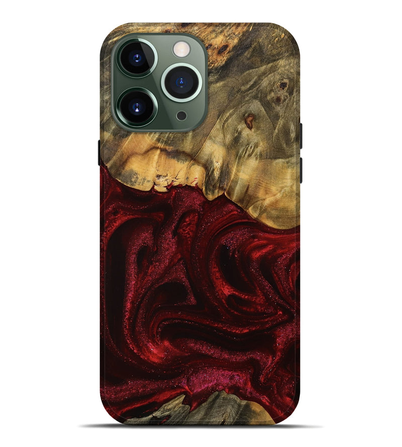 iPhone 13 Pro Max Wood Live Edge Phone Case - Ethelyn (Red, 746034)