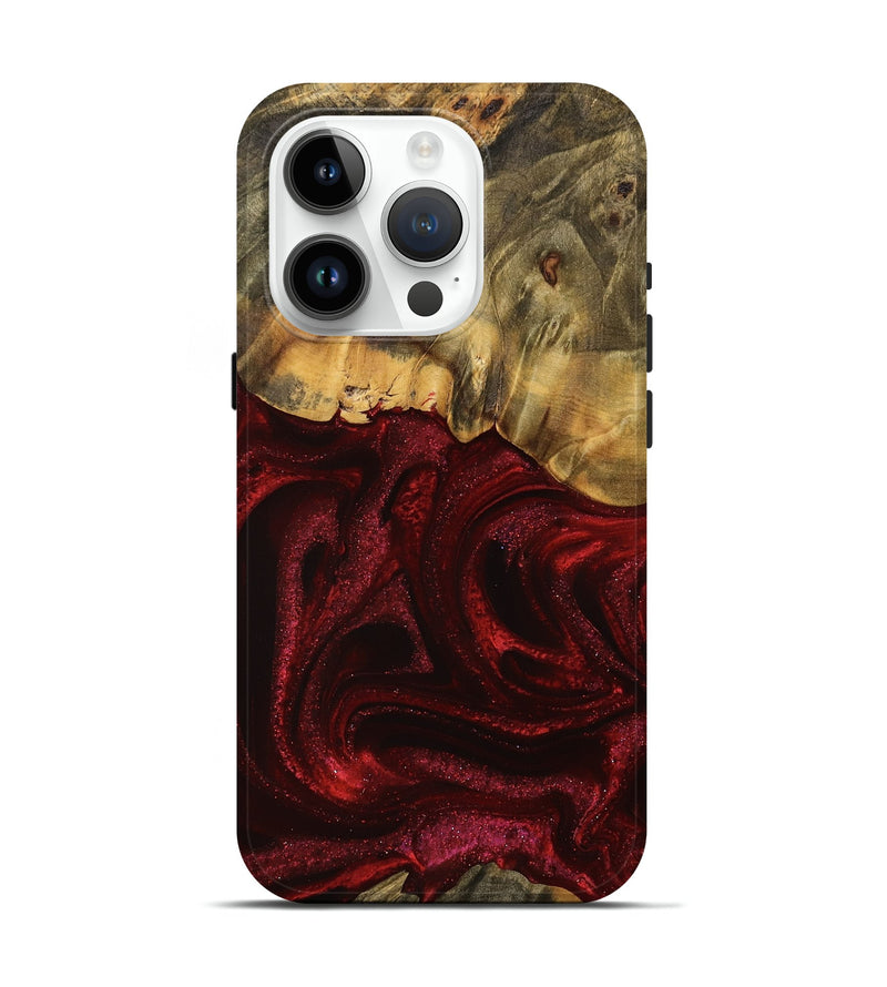 iPhone 15 Pro Wood Live Edge Phone Case - Ethelyn (Red, 746034)