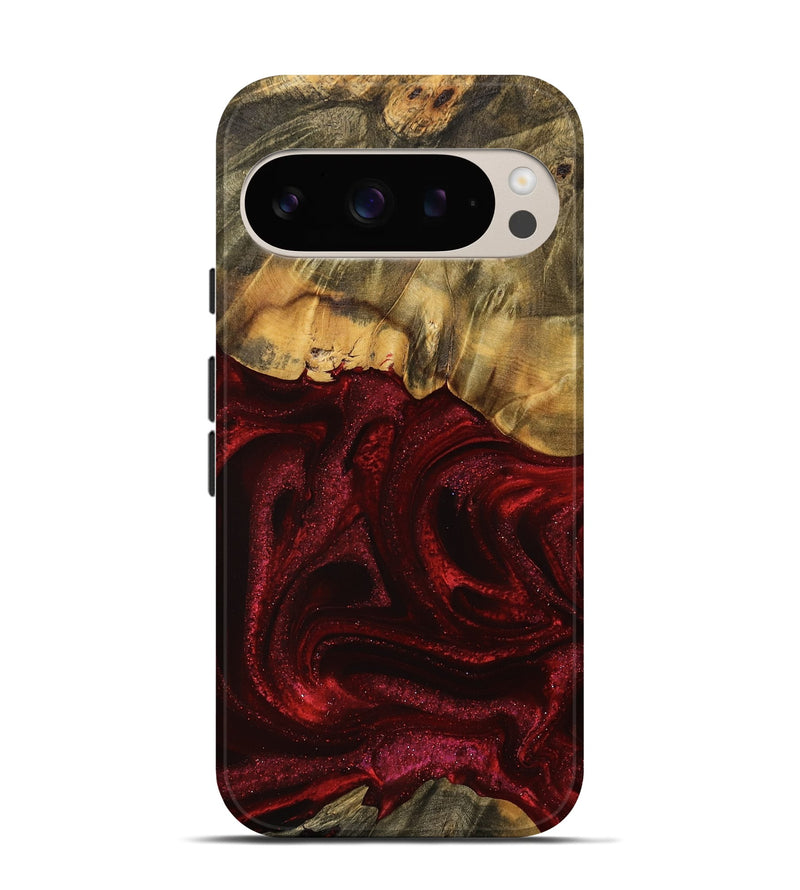 Pixel 9 Pro Wood Live Edge Phone Case - Ethelyn (Red, 746034)