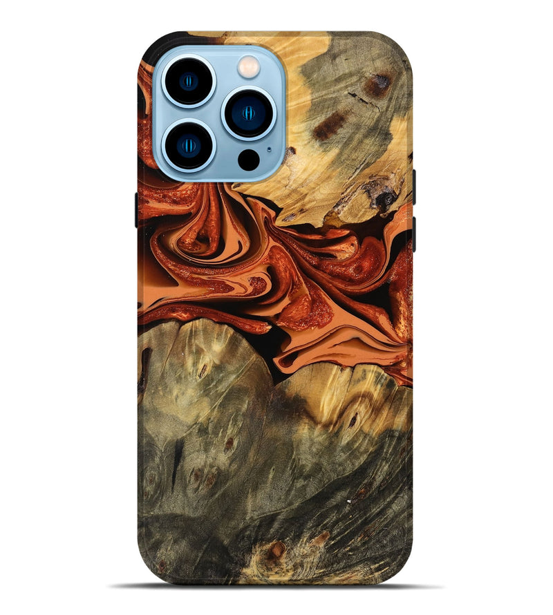 iPhone 14 Pro Max Wood Live Edge Phone Case - Blake (Red, 746035)