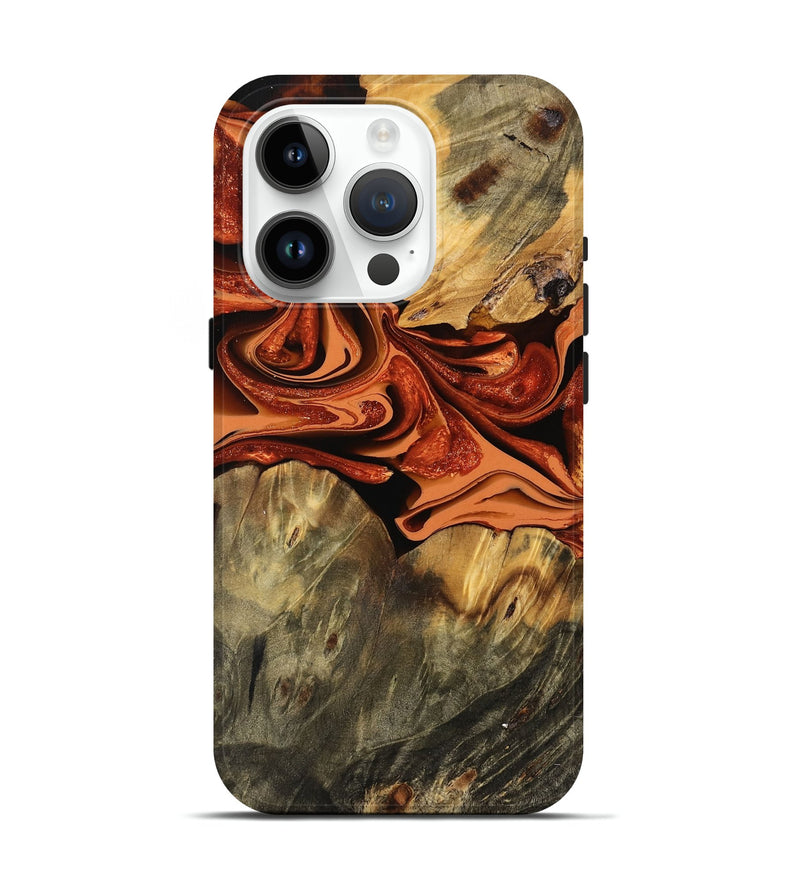 iPhone 15 Pro Wood Live Edge Phone Case - Blake (Red, 746035)