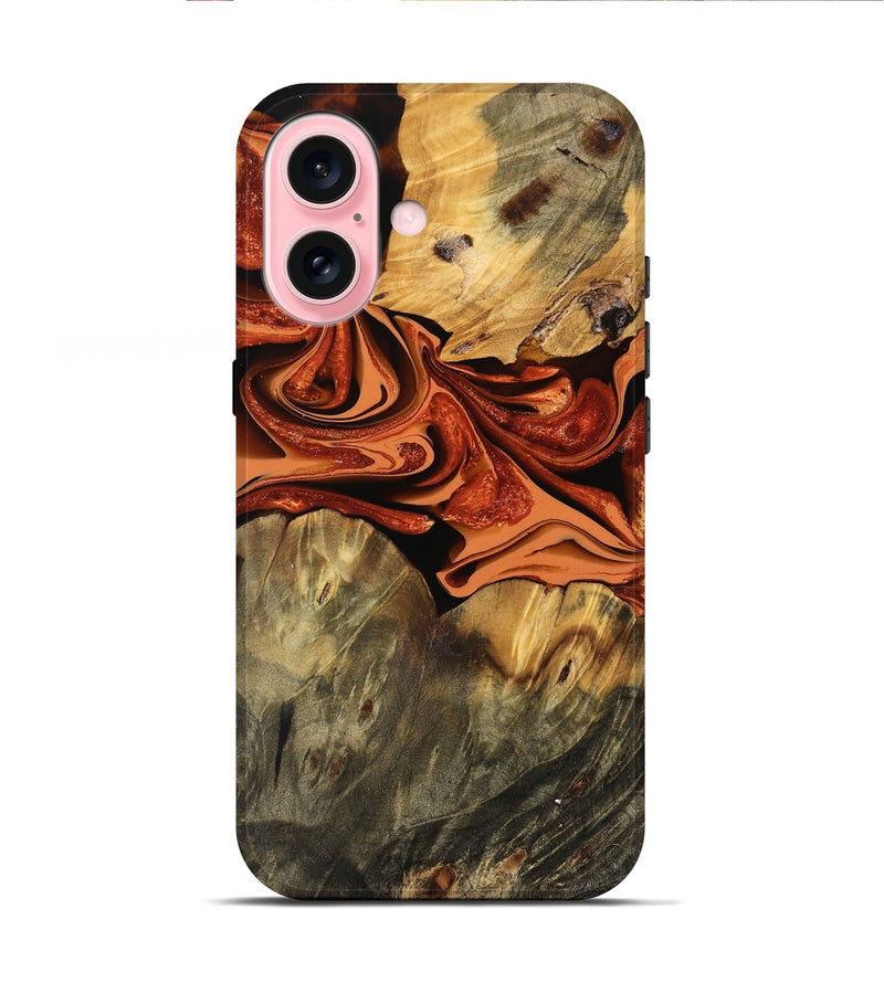 iPhone 16 Wood Live Edge Phone Case - Blake (Red, 746035)