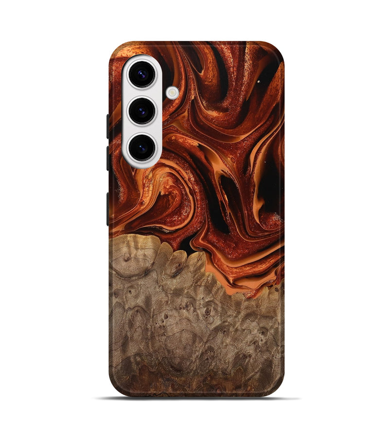 Galaxy S25 Wood Live Edge Phone Case - Carey (Red, 746036)