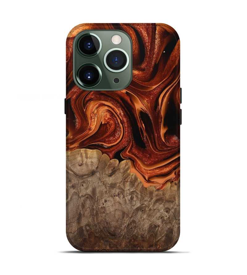 iPhone 13 Pro Wood Live Edge Phone Case - Carey (Red, 746036)