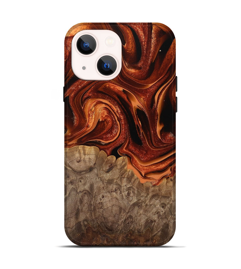 iPhone 14 Wood Live Edge Phone Case - Carey (Red, 746036)