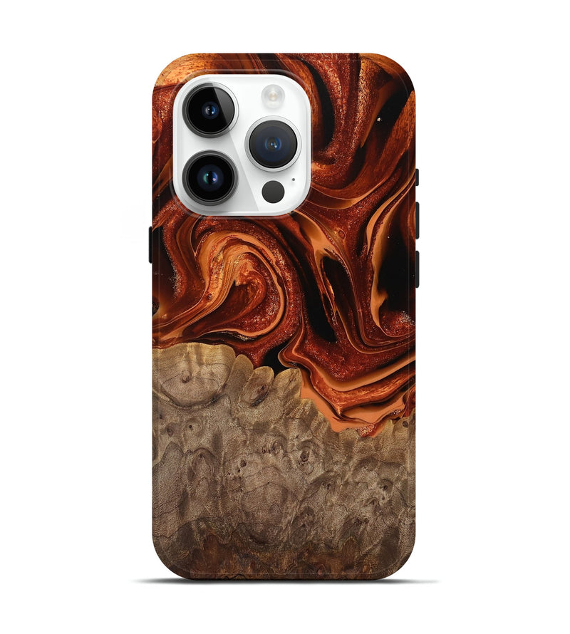 iPhone 15 Pro Wood Live Edge Phone Case - Carey (Red, 746036)