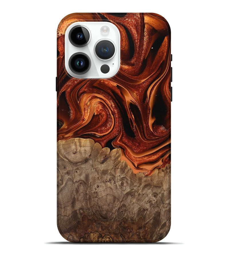 iPhone 15 Pro Max Wood Live Edge Phone Case - Carey (Red, 746036)