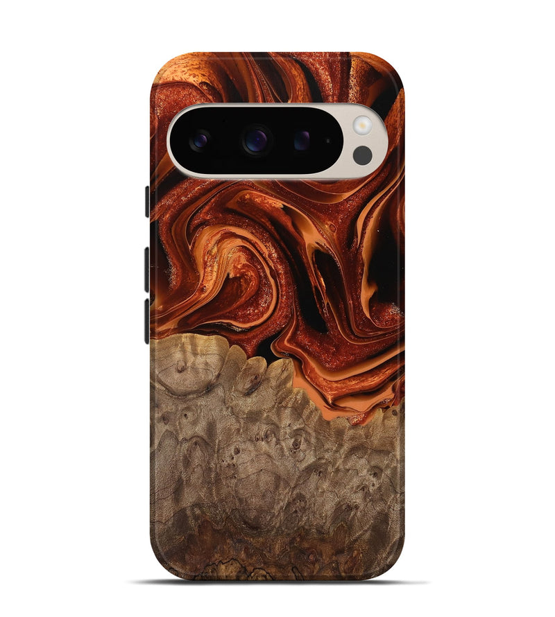 Pixel 9 Pro Wood Live Edge Phone Case - Carey (Red, 746036)