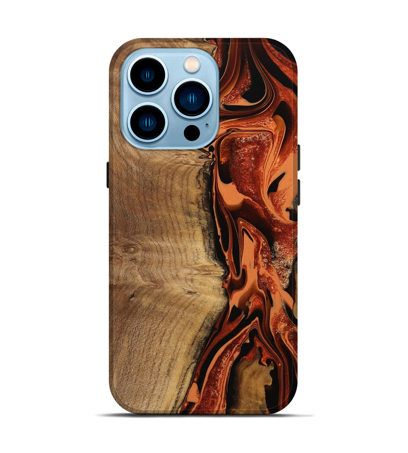 iPhone 14 Pro Wood Live Edge Phone Case - Delmar (Red, 746037)