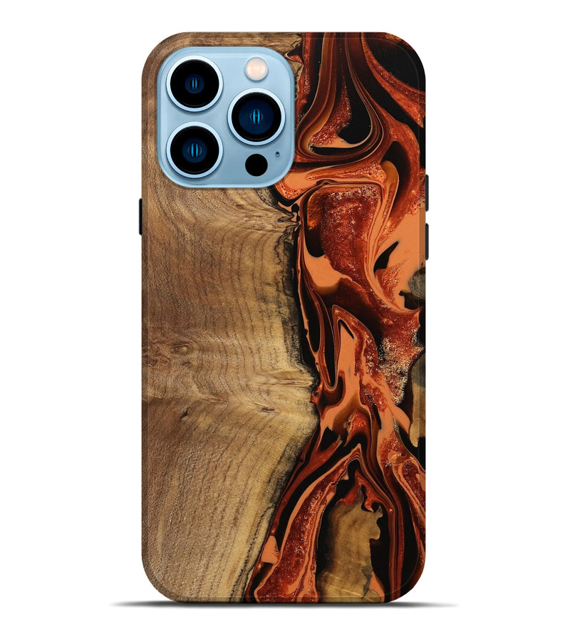 iPhone 14 Pro Max Wood Live Edge Phone Case - Delmar (Red, 746037)