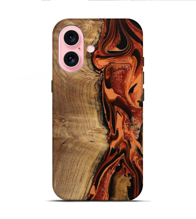 iPhone 16 Wood Live Edge Phone Case - Delmar (Red, 746037)