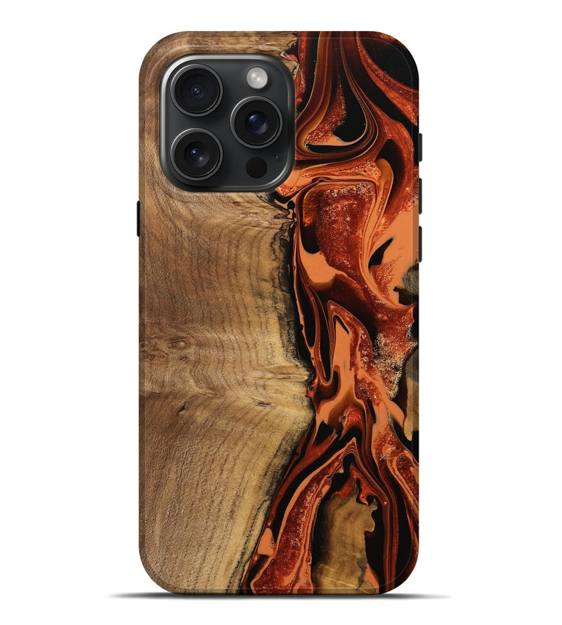 iPhone 16 Pro Max Wood Live Edge Phone Case - Delmar (Red, 746037)