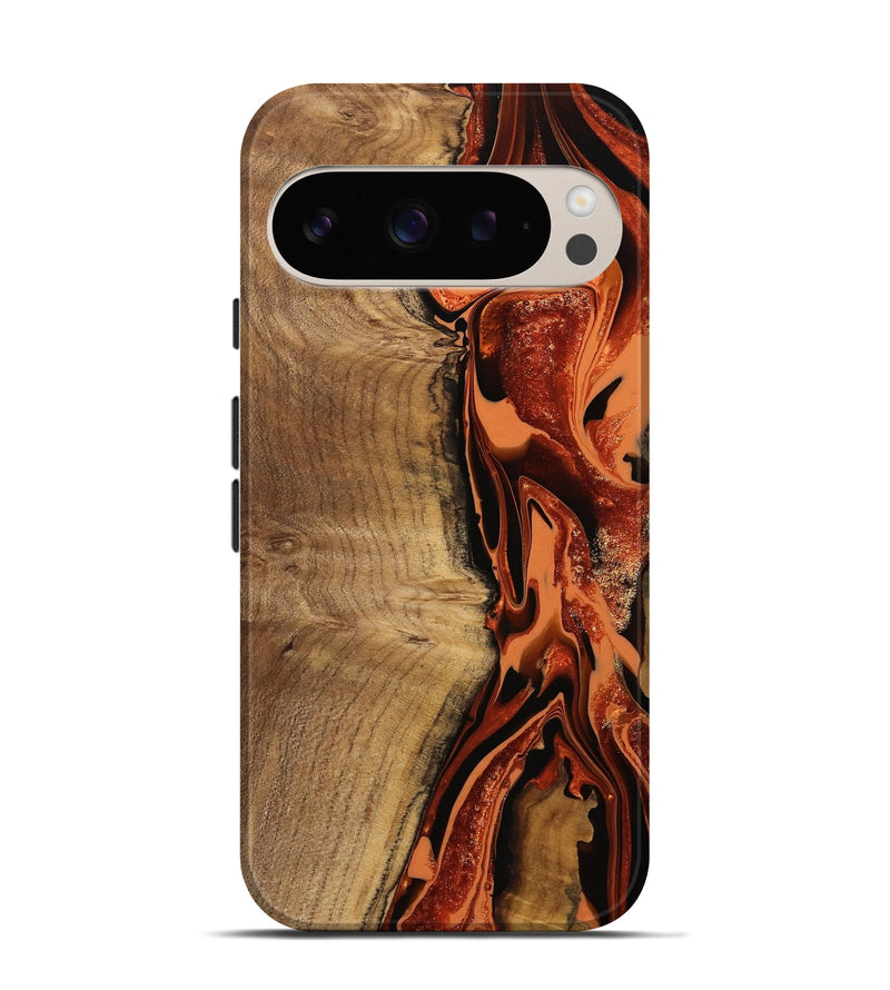 Pixel 9 Pro Wood Live Edge Phone Case - Delmar (Red, 746037)