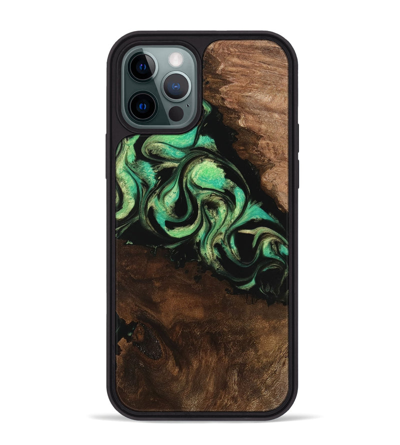 iPhone 12 Pro Max Wood Phone Case - Artie (Green, 746042)