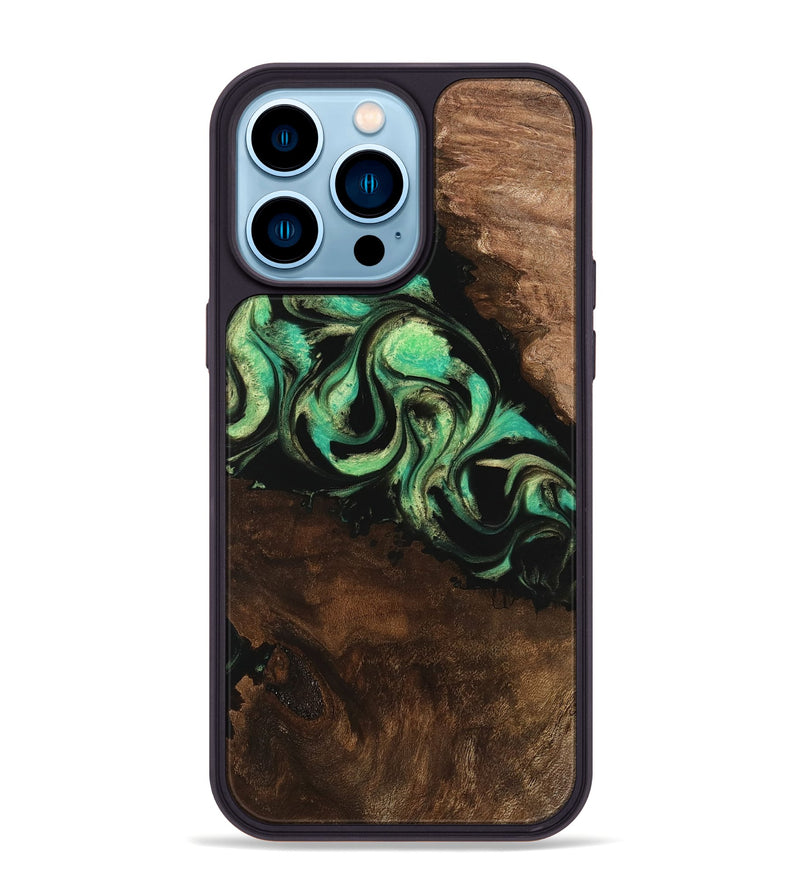 iPhone 14 Pro Max Wood Phone Case - Artie (Green, 746042)