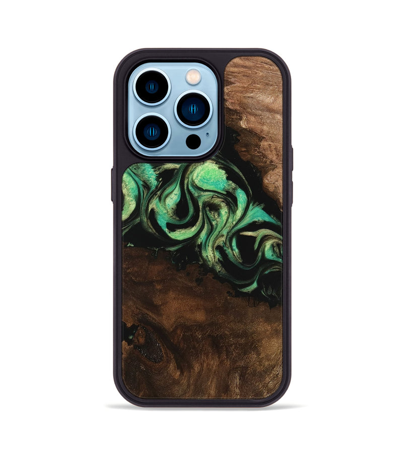 iPhone 14 Pro Wood Phone Case - Artie (Green, 746042)