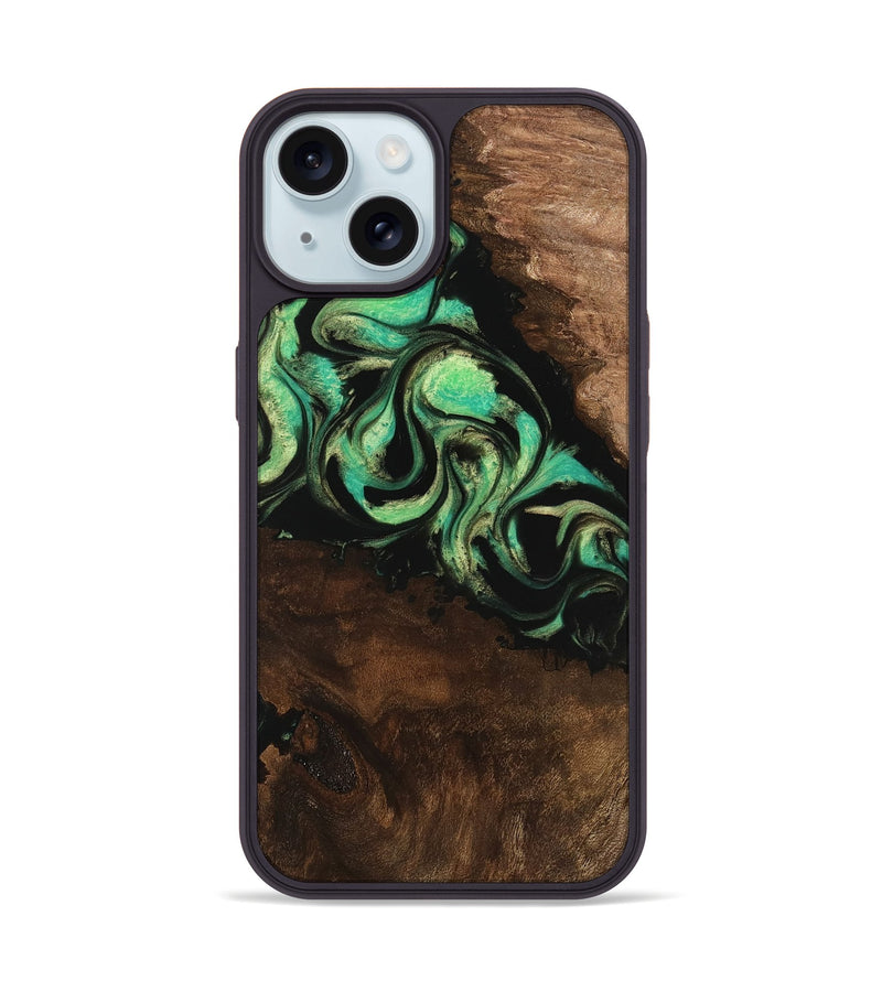 iPhone 15 Wood Phone Case - Artie (Green, 746042)