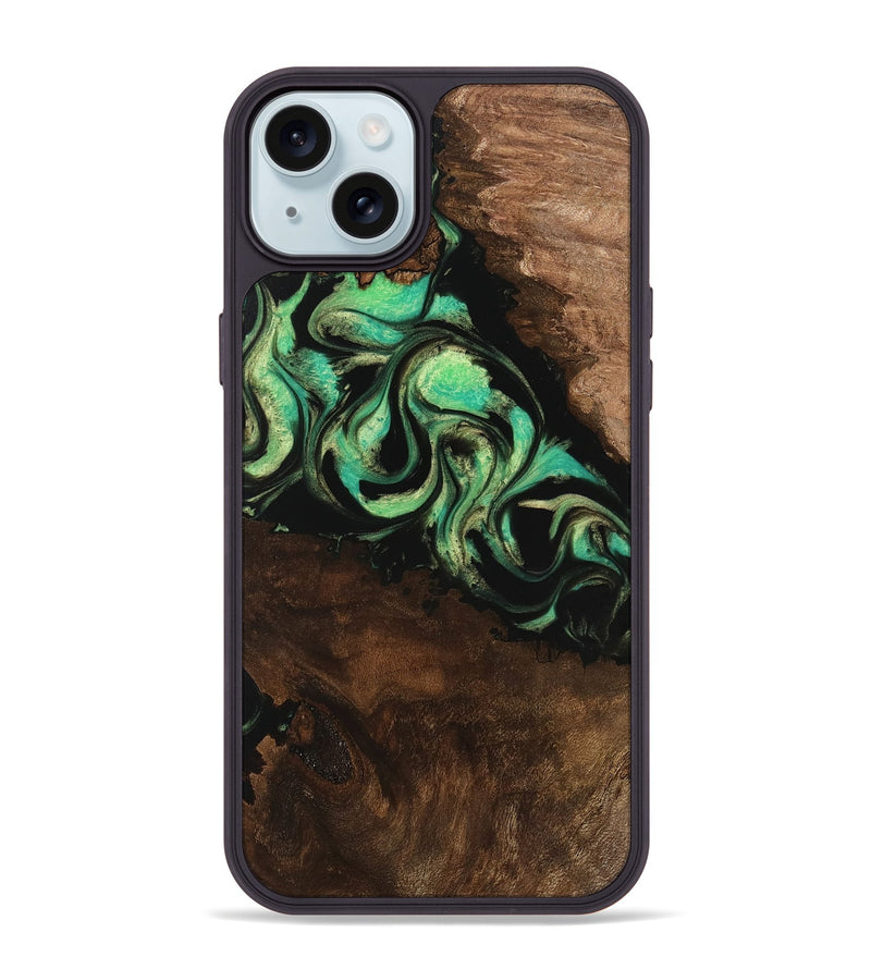 iPhone 15 Plus Wood Phone Case - Artie (Green, 746042)