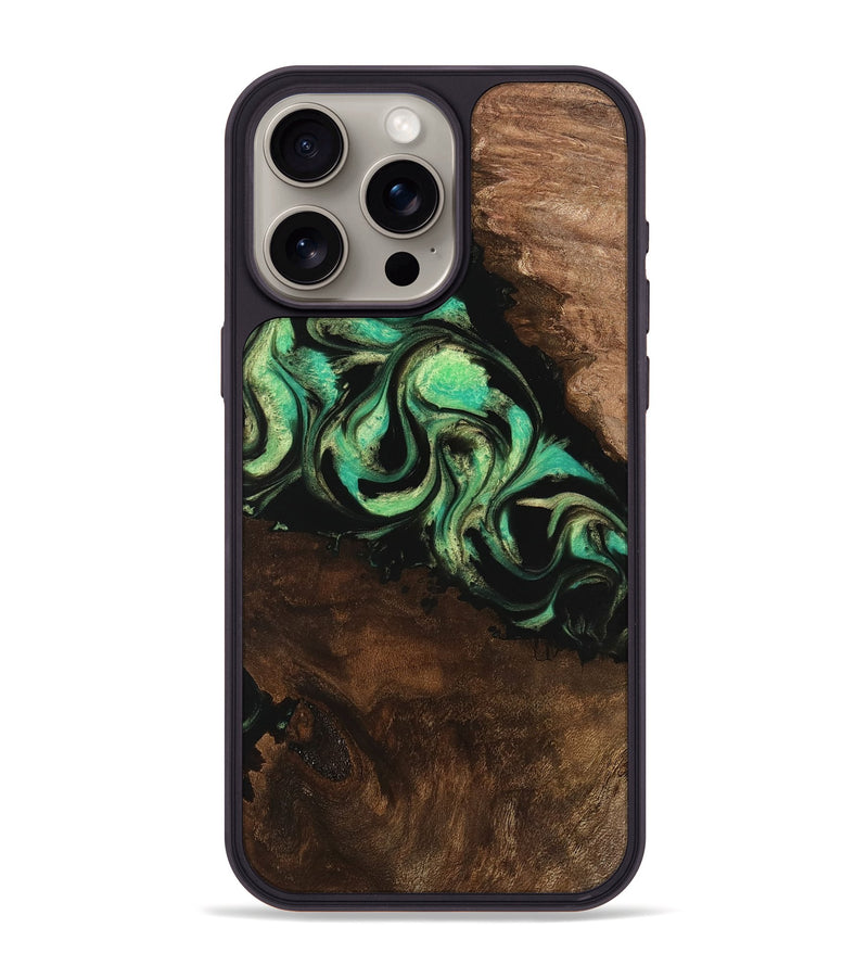 iPhone 15 Pro Max Wood Phone Case - Artie (Green, 746042)