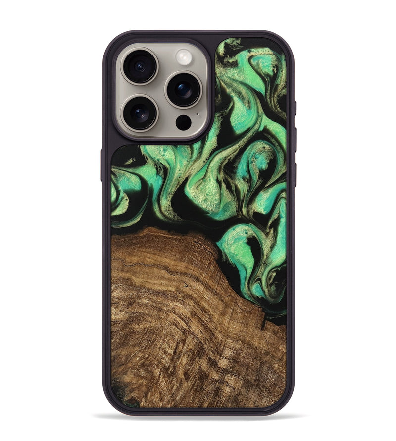 iPhone 15 Pro Max Wood Phone Case - Jayda (Green, 746043)