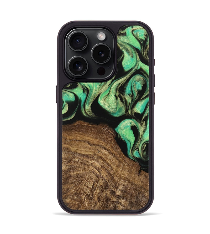 iPhone 15 Pro Wood Phone Case - Jayda (Green, 746043)