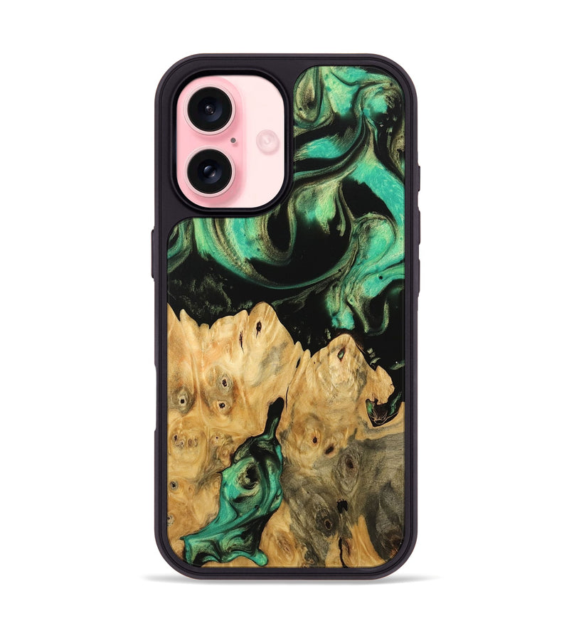 iPhone 16 Wood Phone Case - Deion (Green, 746046)