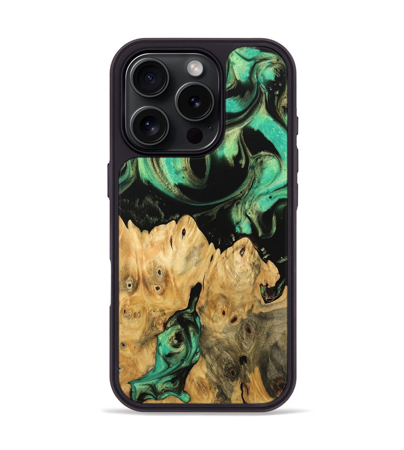 iPhone 16 Pro Wood Phone Case - Deion (Green, 746046)