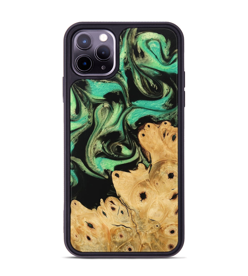 iPhone 11 Pro Max Wood Phone Case - Khai (Green, 746047)