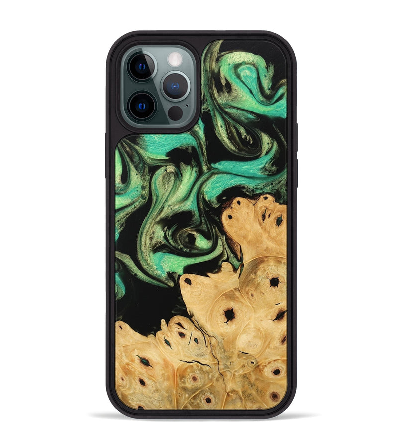 iPhone 12 Pro Max Wood Phone Case - Khai (Green, 746047)