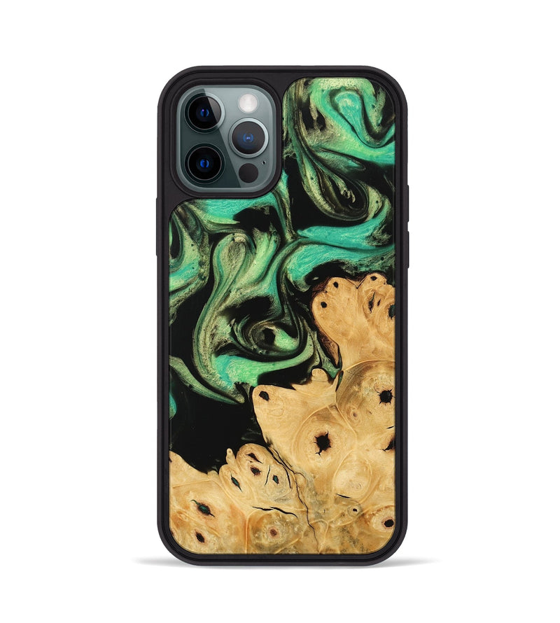 iPhone 12 Pro Wood Phone Case - Khai (Green, 746047)