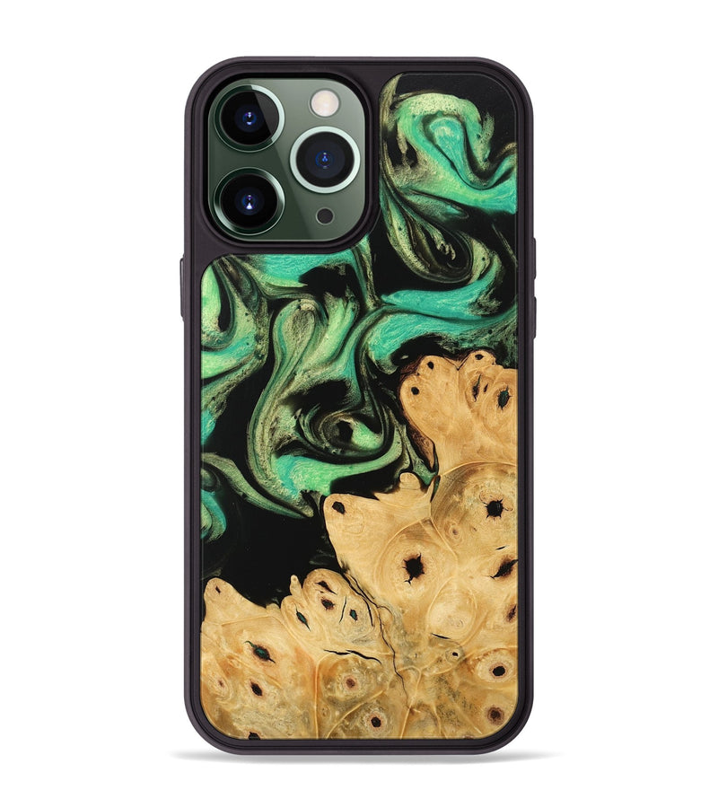 iPhone 13 Pro Max Wood Phone Case - Khai (Green, 746047)