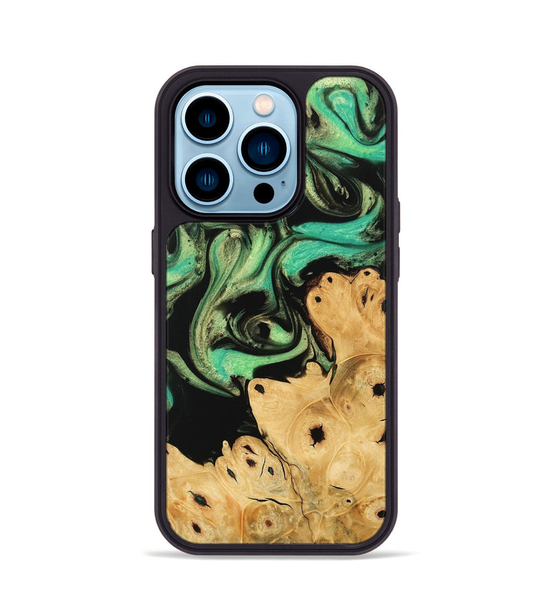 iPhone 14 Pro Wood Phone Case - Khai (Green, 746047)