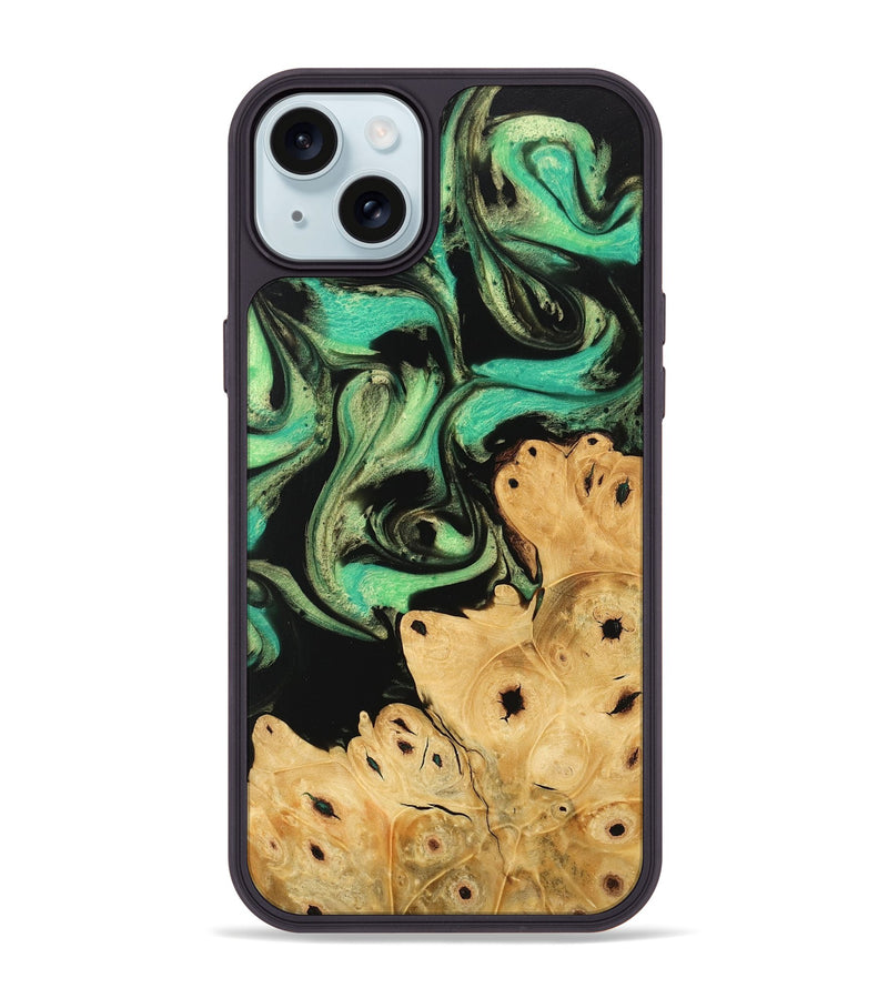 iPhone 15 Plus Wood Phone Case - Khai (Green, 746047)