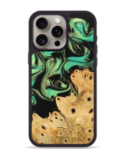 iPhone 15 Pro Max Wood Phone Case - Khai (Green, 746047)