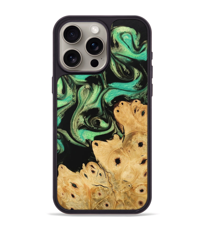 iPhone 15 Pro Max Wood Phone Case - Khai (Green, 746047)