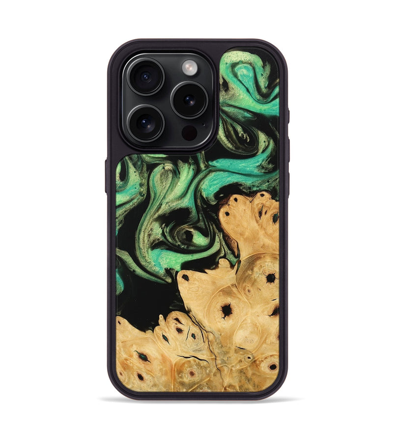 iPhone 15 Pro Wood Phone Case - Khai (Green, 746047)