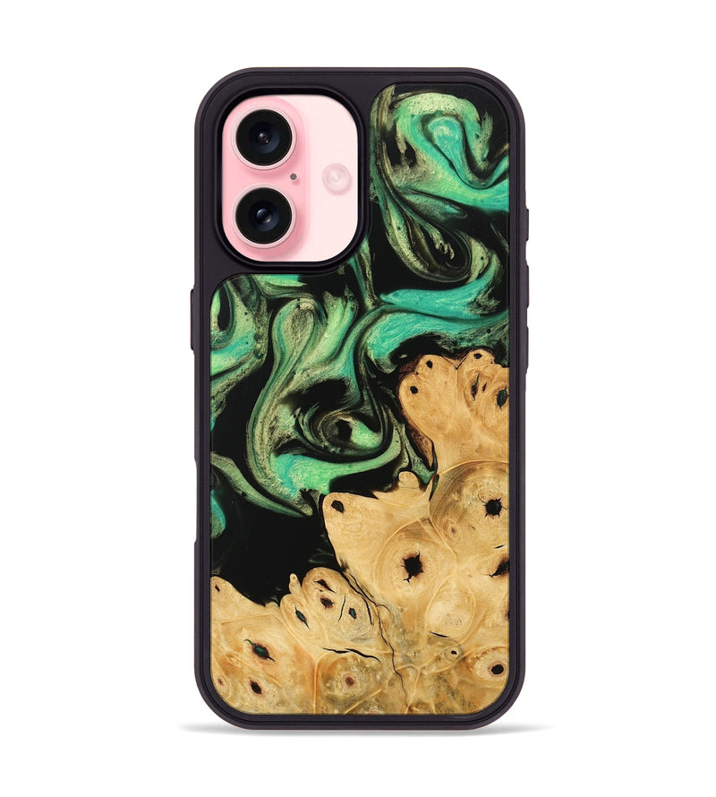 iPhone 16 Wood Phone Case - Khai (Green, 746047)