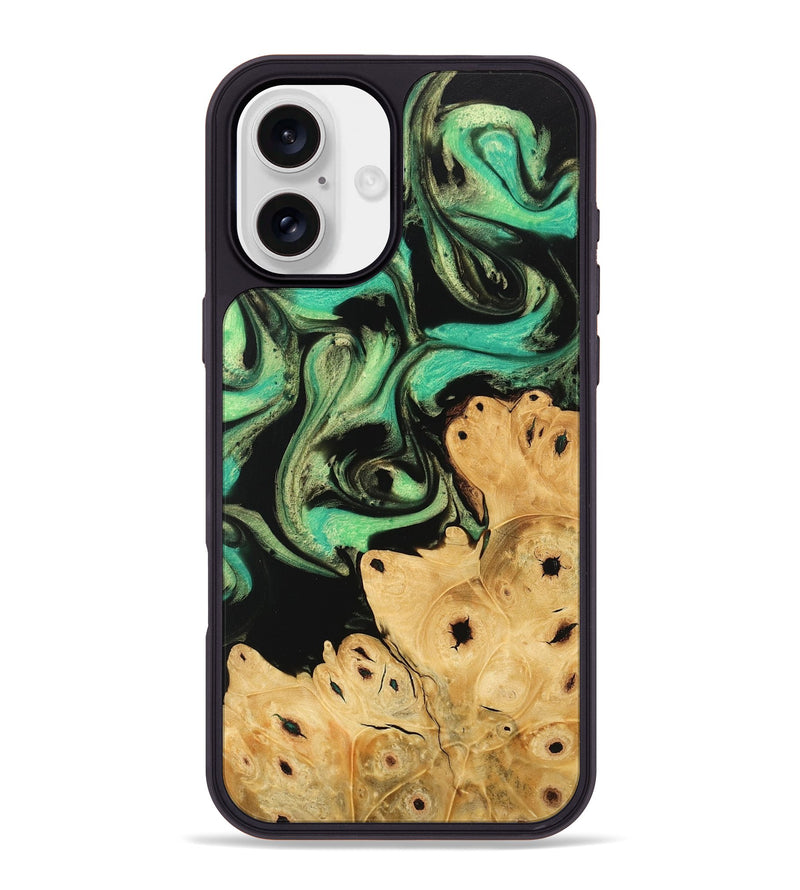 iPhone 16 Plus Wood Phone Case - Khai (Green, 746047)