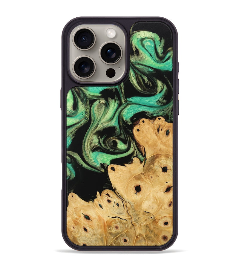 iPhone 16 Pro Max Wood Phone Case - Khai (Green, 746047)