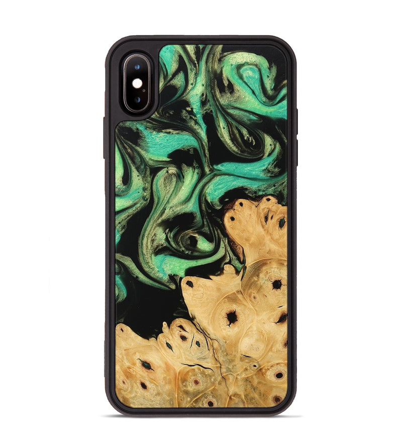 iPhone Xs Max Wood Phone Case - Khai (Green, 746047)