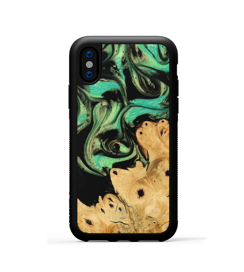 iPhone Xs Wood Phone Case - Khai (Green, 746047)