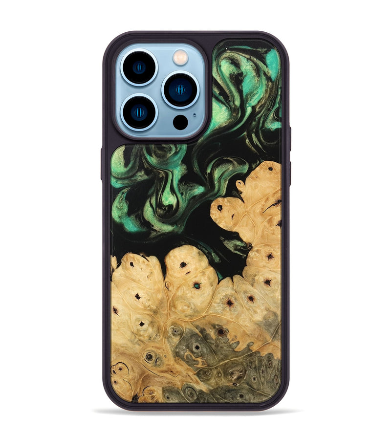 iPhone 14 Pro Max Wood Phone Case - Robb (Green, 746049)