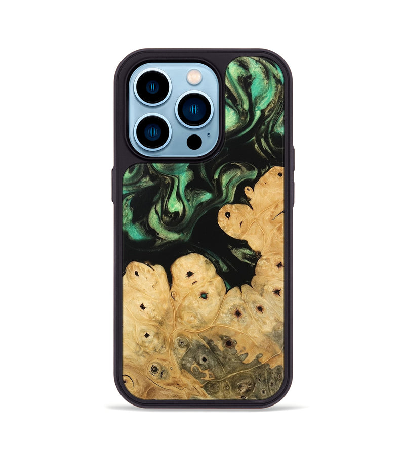 iPhone 14 Pro Wood Phone Case - Robb (Green, 746049)