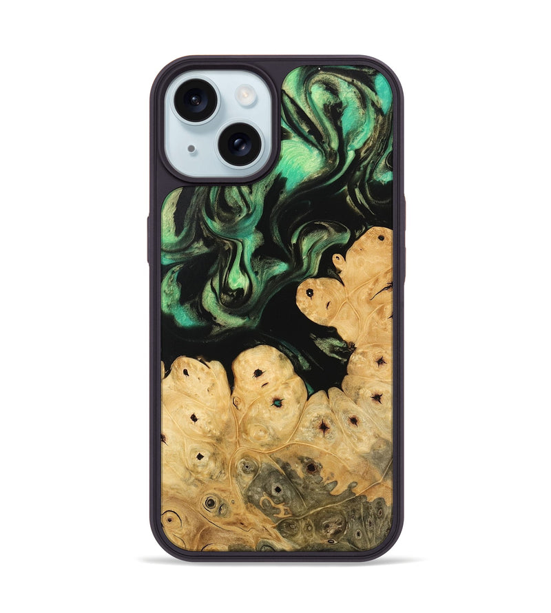 iPhone 15 Wood Phone Case - Robb (Green, 746049)