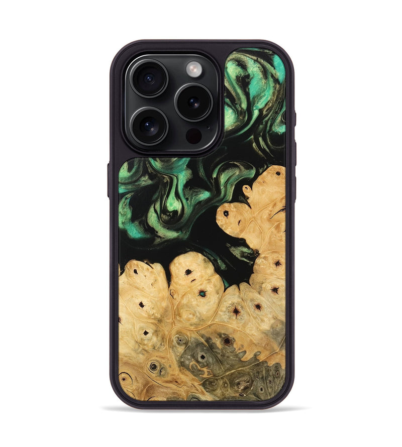 iPhone 15 Pro Wood Phone Case - Robb (Green, 746049)