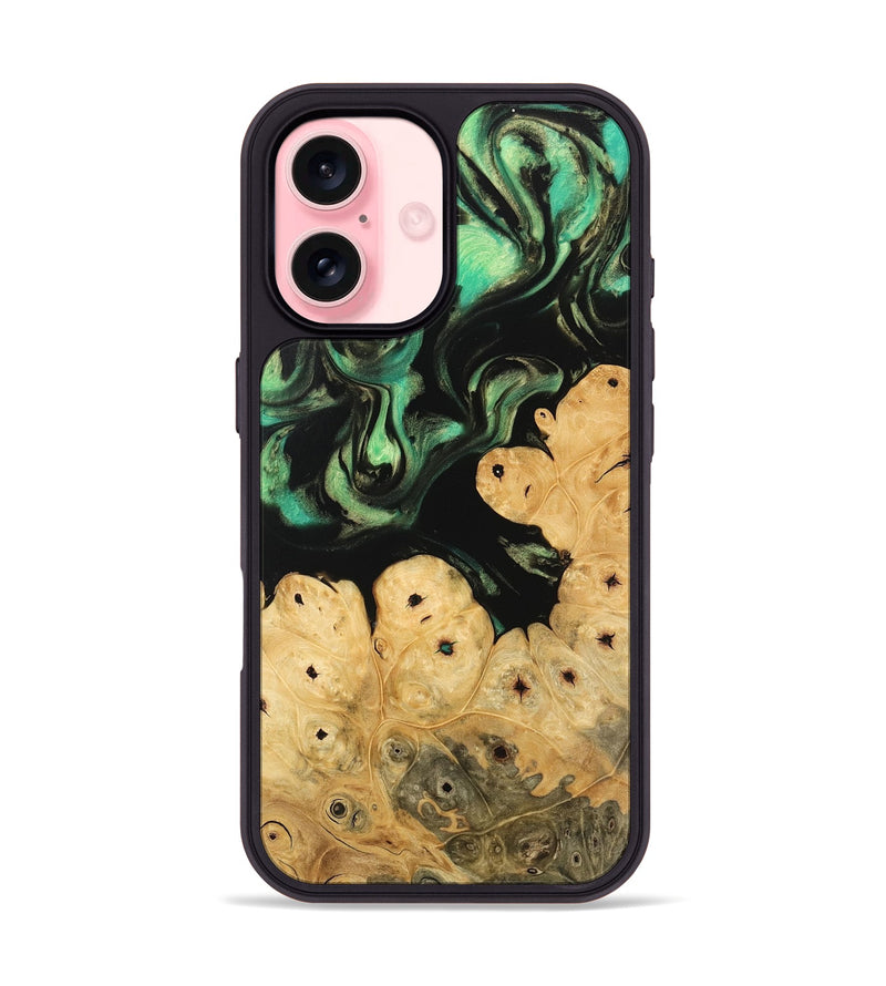 iPhone 16 Wood Phone Case - Robb (Green, 746049)